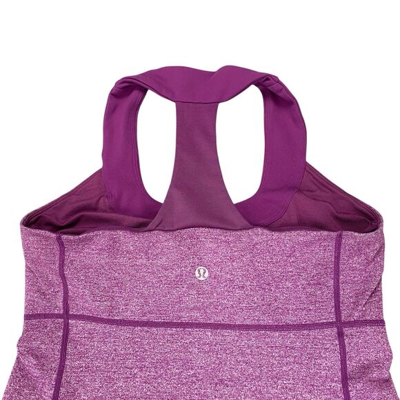 Lululemon Scoop Neck Tank Top Heathered Purple Size 8 (no pads) - Picture 5 of 15